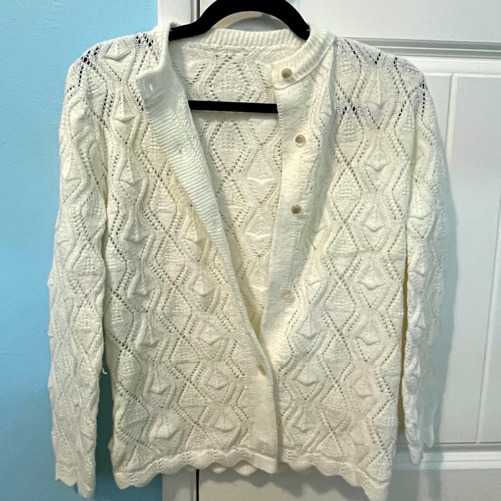 Cream button up sweater